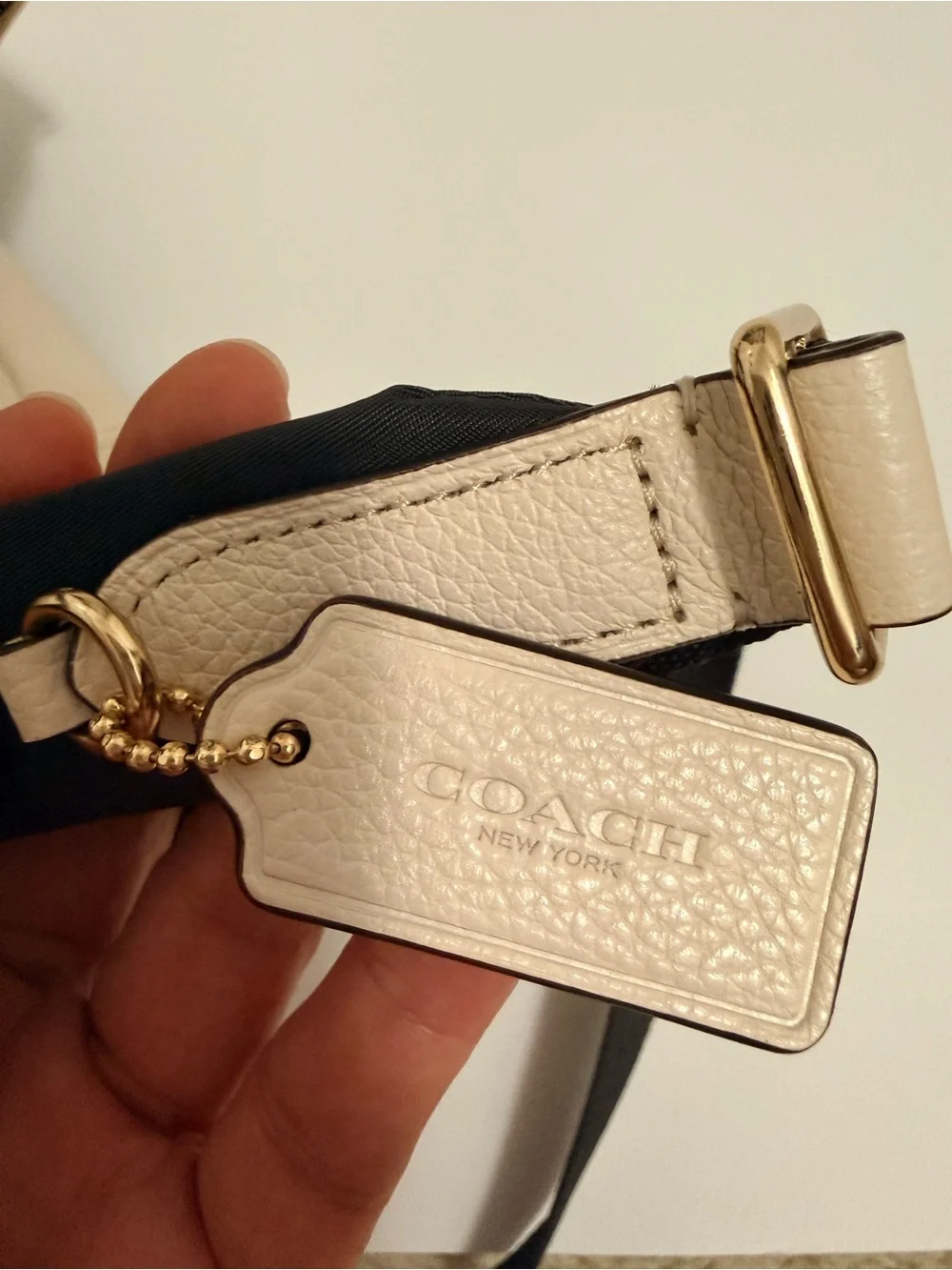 Coach Mini Pebbled Leather Backpack in Cream with Gold Hardware